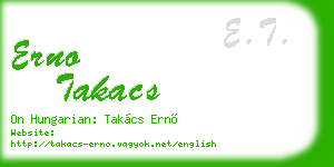 erno takacs business card